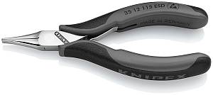 Плоскогубцы захватные для электроники ESD, плоские широкие губки, 115 мм, 2-комп антистатические ручки KNIPEX