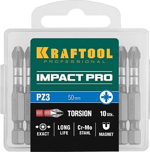 KRAFTOOL Impact Pro PZ3, 50 мм, 10 шт, ударные биты (26193-3-50-S10)