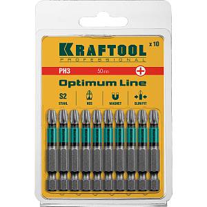 KRAFTOOL Optimum, PH3, 50 мм, 10 шт, биты (26122-3-50-10)